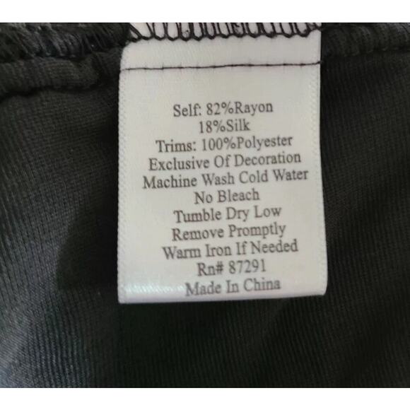 Johnny Was Black Crushed Velvet Embroidered Button Down Shirt XL - Picture 7 of 9